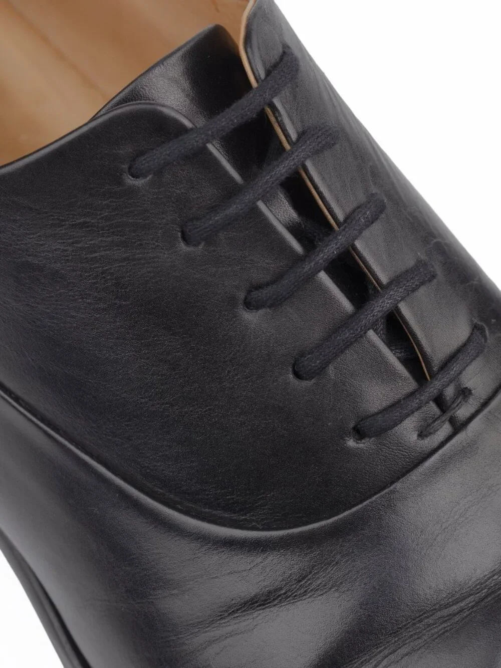 Longchamp Men's Black Leather Cap Toe Oxford Dress Shoes Size 42 US 9
